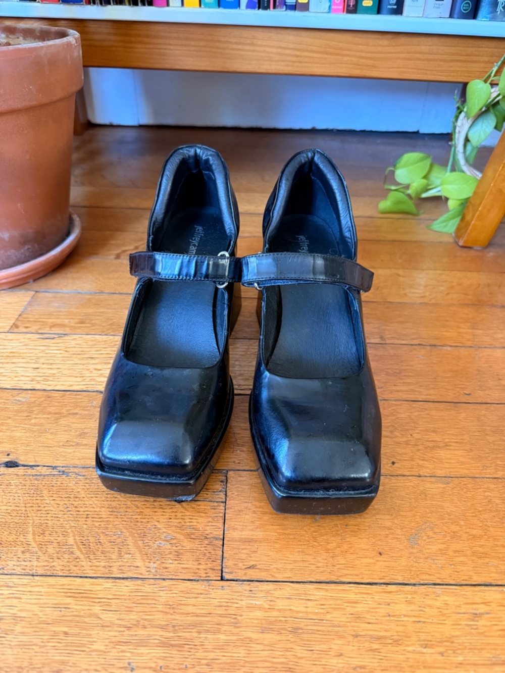 Jeffrey Campbell Black Patent Mary Jane Platform Heels - Picture 3 of 8